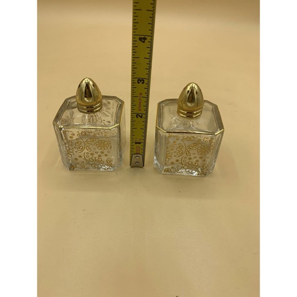Vintage Made In France Irving Rice Crystal & Gold Floral Salt & Pepper Shakers - Picture 13 of 13